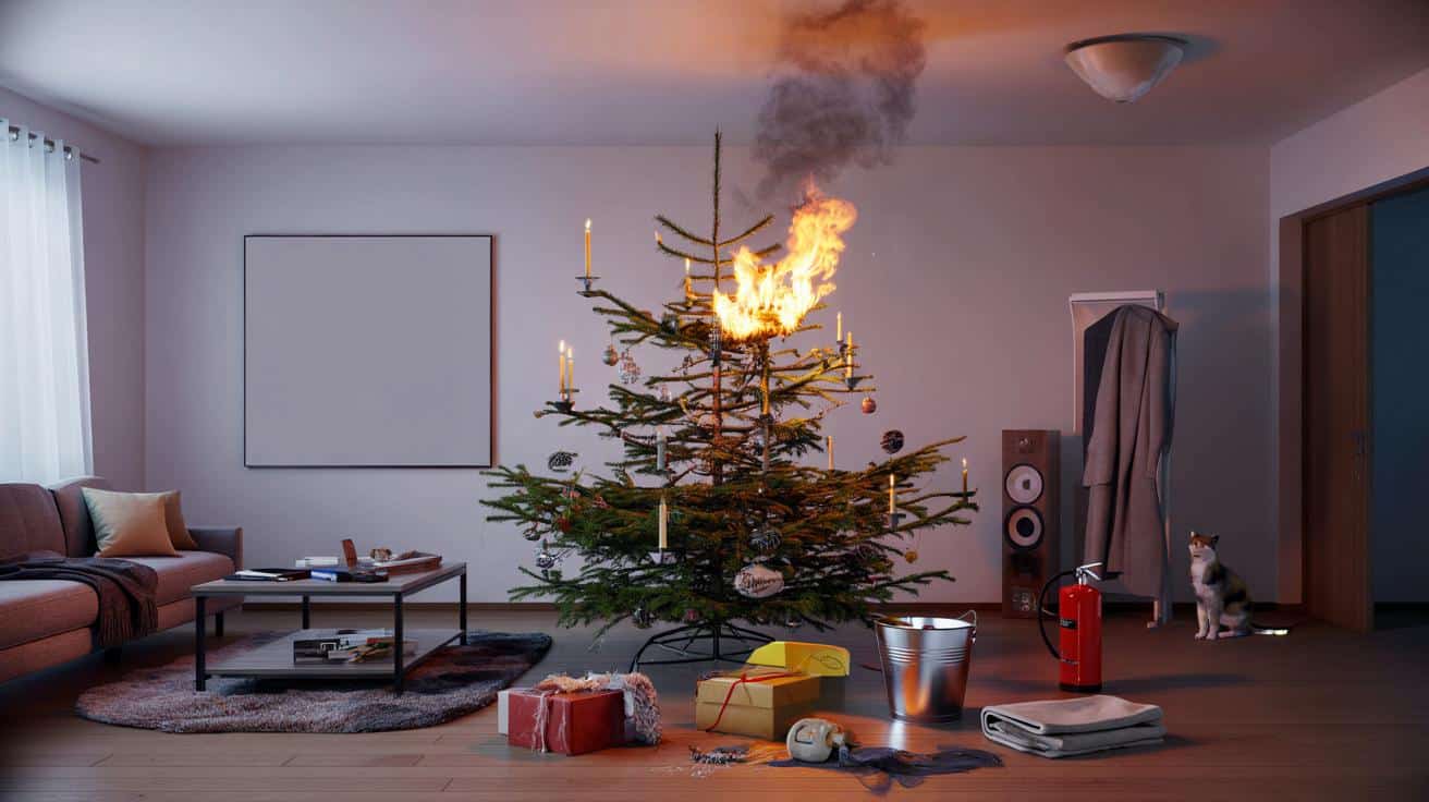 Baum brennt: Zahlt die Hausrat, wenn echte Kerzen die Ursache sind?