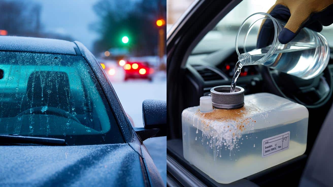 Frostschutz im Wischwasser: Warum Leitungswasser die Düsen sofort verstopft