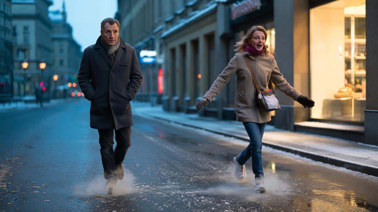 Hände aus den Taschen! Dieser Reflex verhindert bei Glätte unnötige Knochenbrüche