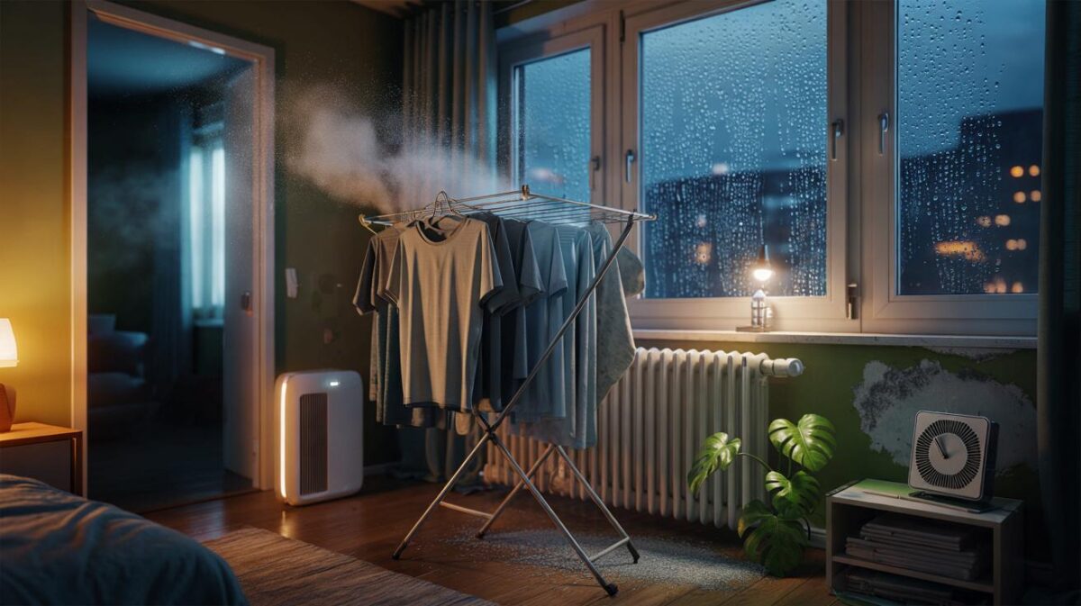 Pilzsporen in der Luft: Die unsichtbare Gefahr durch Wäschetrocknen im Zimmer