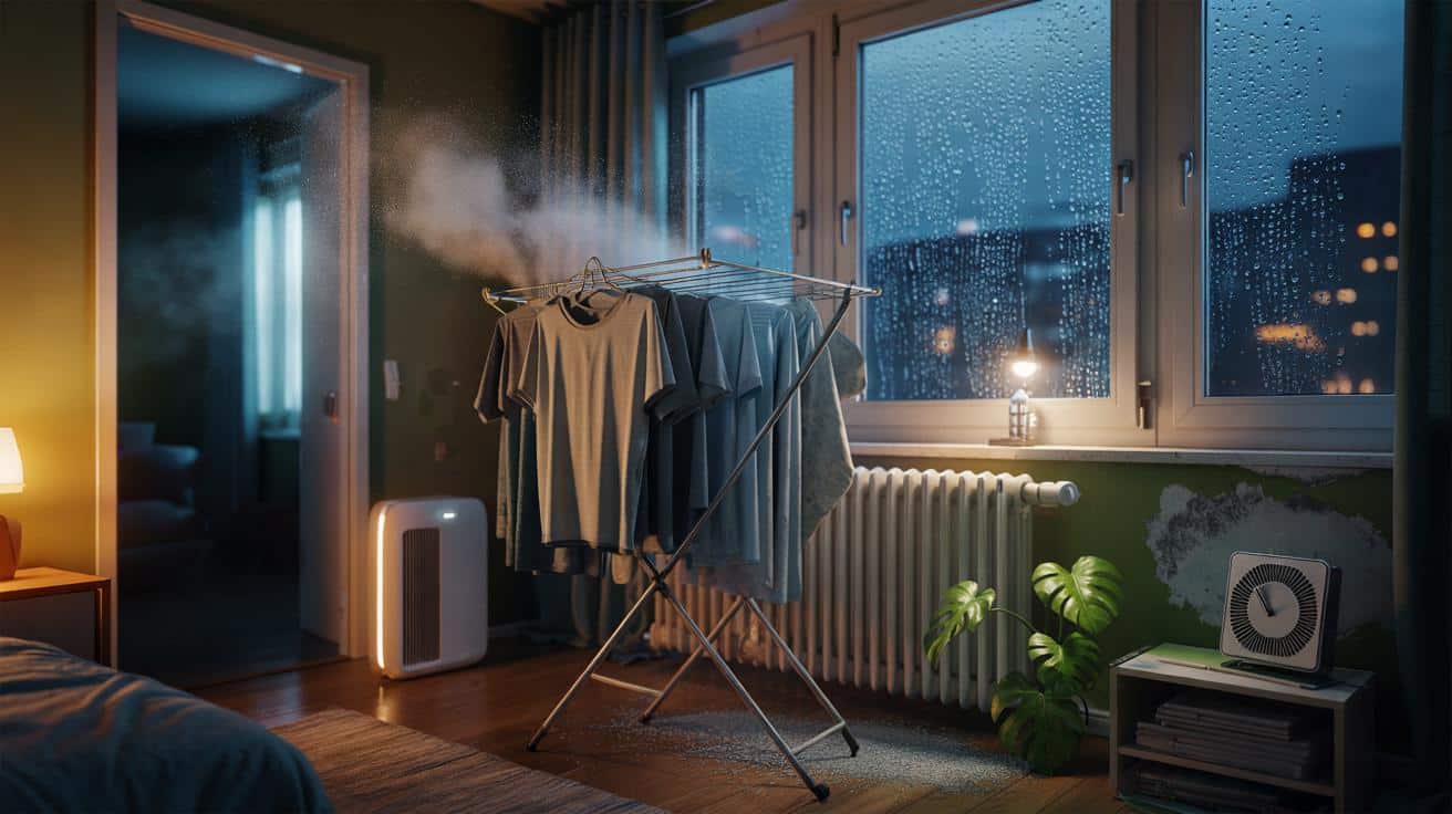 Pilzsporen in der Luft: Die unsichtbare Gefahr durch Wäschetrocknen im Zimmer
