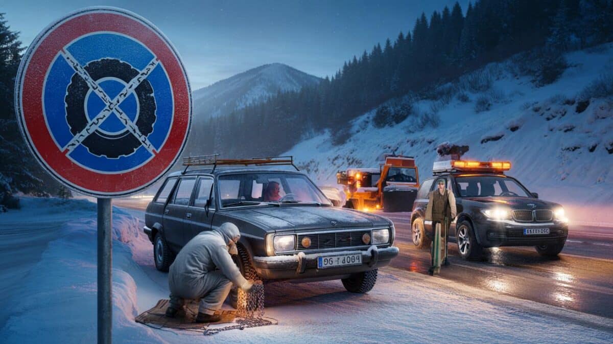 Schneekettenpflicht-Schild: Müssen 4x4-Fahrer wirklich montieren?