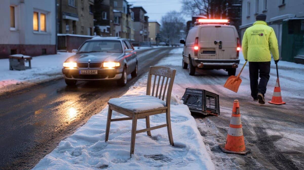 Stuhl als Parkplatz-Reservierung: Warum das Freihalten geschaufelter Plätze verboten ist