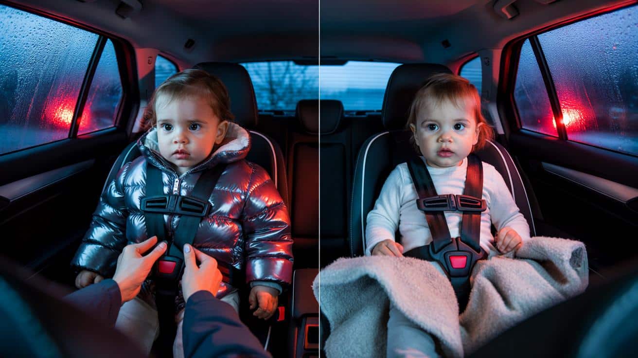 Tödliche Gurtlose: Warum Kinder im Winter niemals mit dicker Jacke im Sitz bleiben dürfen