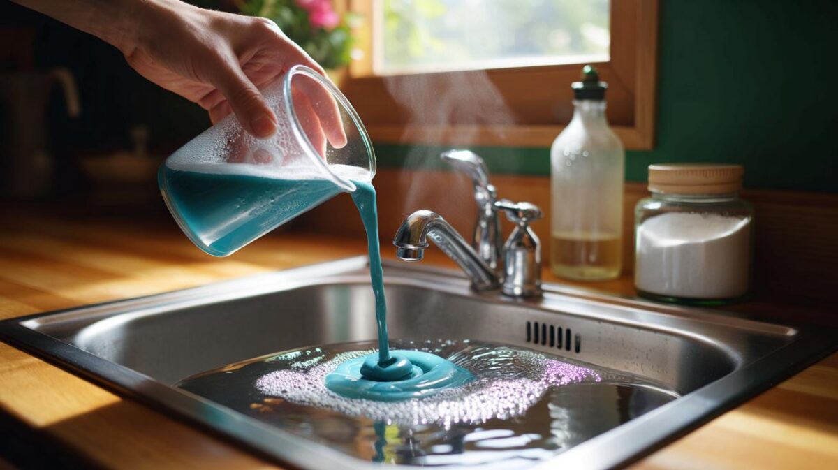 Weder Essig noch Backpulver. Gießen Sie ein halbes Glas davon hinein, und der Abfluss reinigt sich fast von selbst.