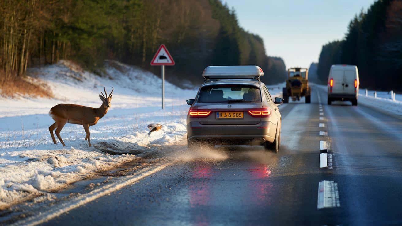 Wildunfall im Winter: Warum Tiere jetzt selbst am Tag vors Auto laufen